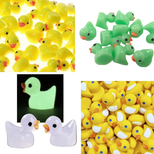 10pcs Miniature Mini Garden Green Yellow Glow in the Dark Ducks Animal Figurines Craft - Dark Green Ducks - Asia Sell