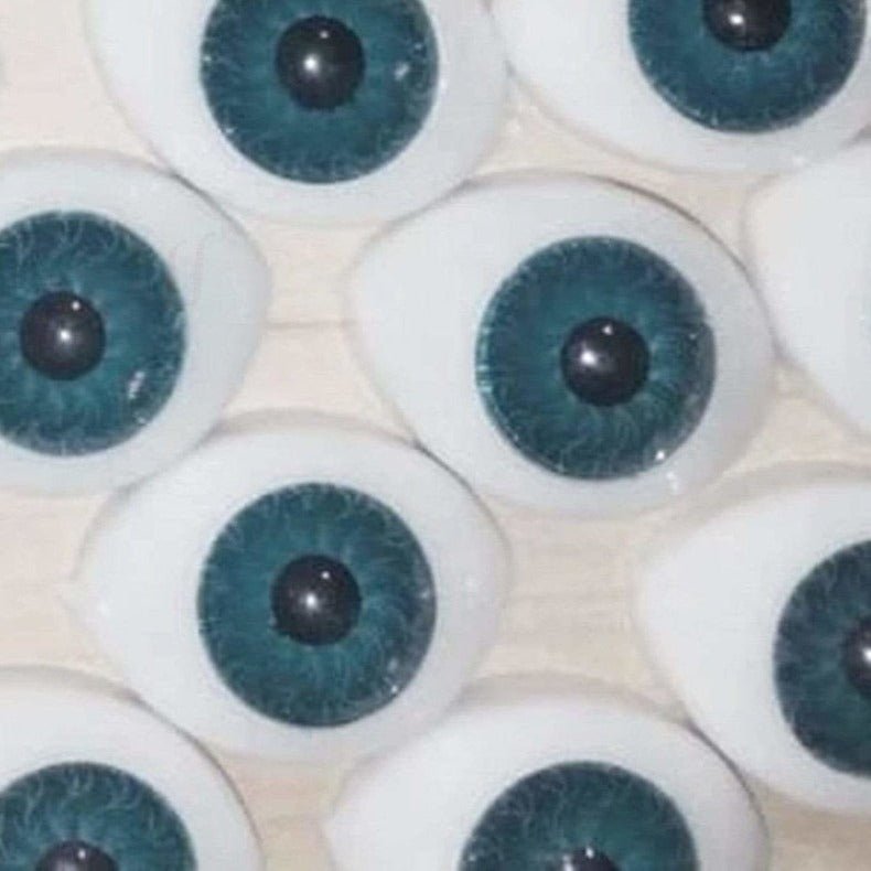 10pcs Oval Plastic Eyes DARK BLUE 17mm x 11mm 9mm Iris Dolls Reborn Doll Half - - Asia Sell