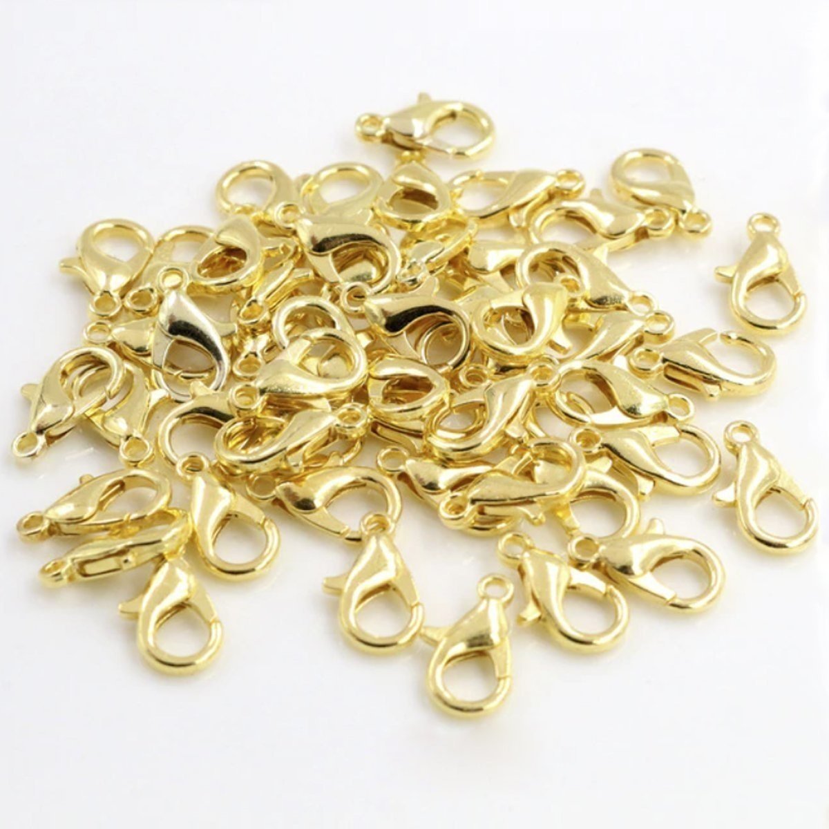 10pcs Plated Fashion Jewellery Alloy Lobster Clasp Hooks for Necklace & Bracelet Chain DIY Making Small Keyring - Gold 10x5mm - - Asia Sell