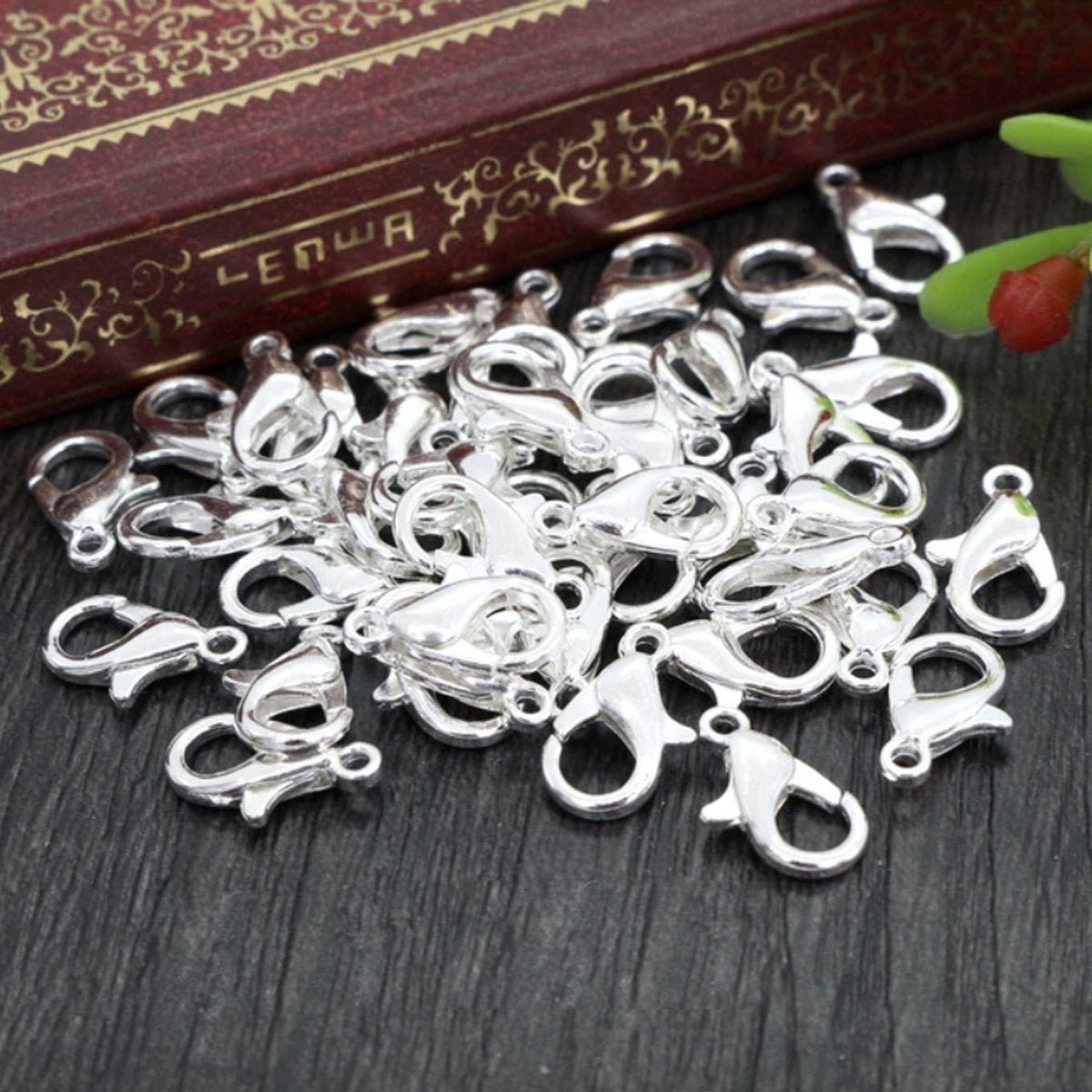 10pcs Plated Fashion Jewellery Alloy Lobster Clasp Hooks for Necklace & Bracelet Chain DIY Making Small Keyring - Silver 10x5mm - - Asia Sell