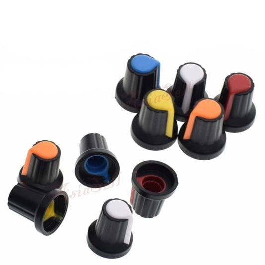 10pcs Potentiometer Knob Cap 15X17mm 6mm Shaft Hole Multicolour - Asia Sell