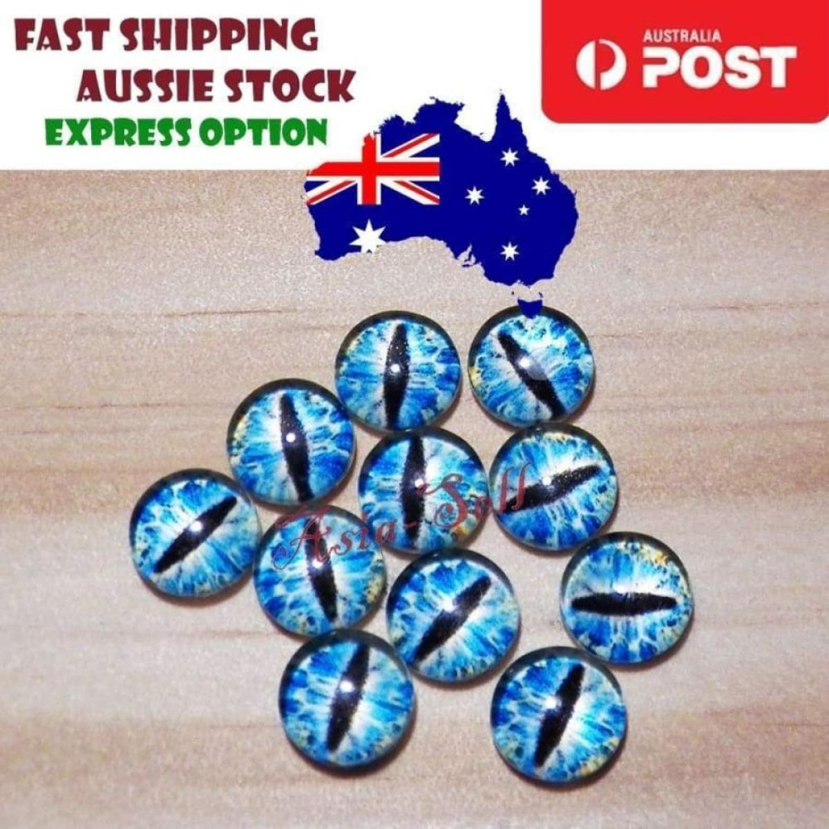 10pcs 20mm Glass Eyes Cabochon Lizard Cat Frog Animal Flat Dome Eye