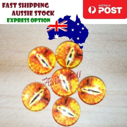 10pcs 20mm Glass Eyes Cabochon Lizard Cat Frog Animal Flat Dome Eye