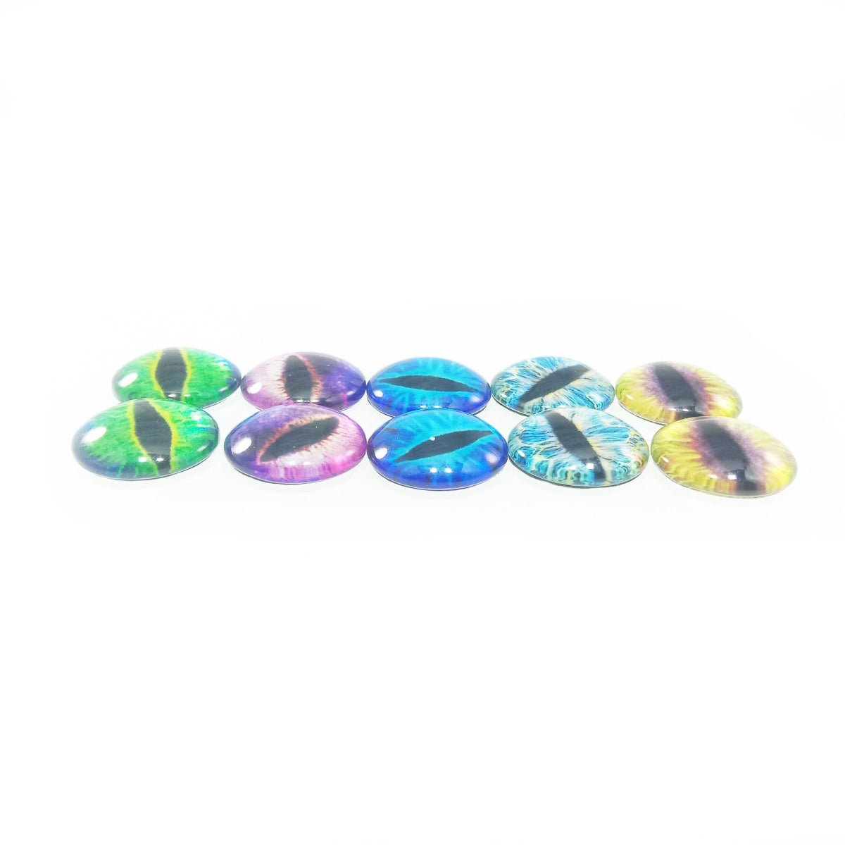 10pcs Round 15mm Glass Eyes Dragon Lizard Frog Eyeballs - Mixed Set 2 - - Asia Sell
