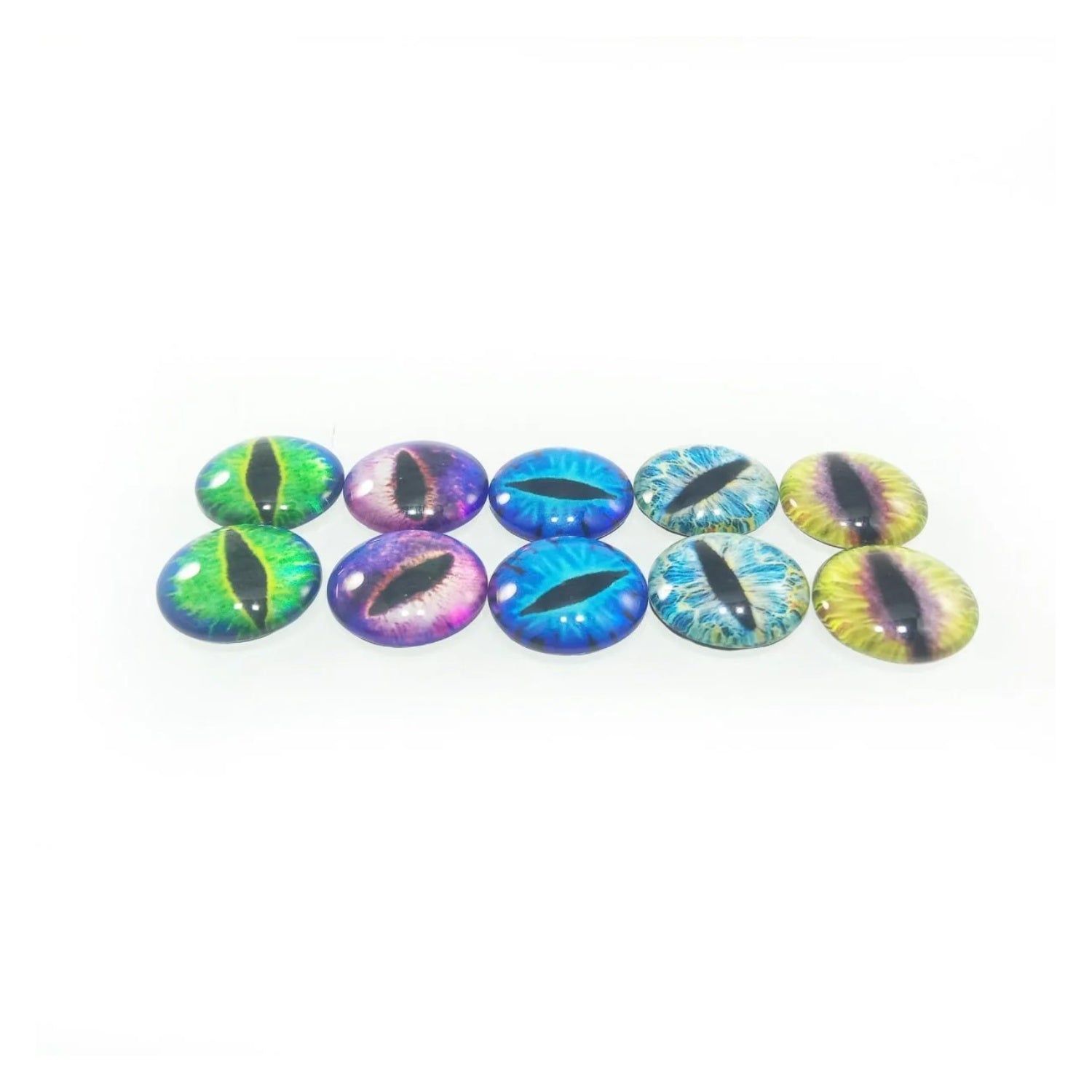 10pcs Round 20mm Glass Eyes Dragon Lizard Frog Eyeballs - Mixed Set 1 - Asia Sell