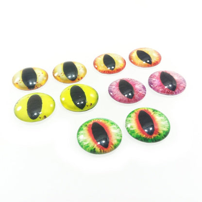10pcs Round 20mm Glass Eyes Dragon Lizard Frog Eyeballs - Mixed Set 2 - - Asia Sell