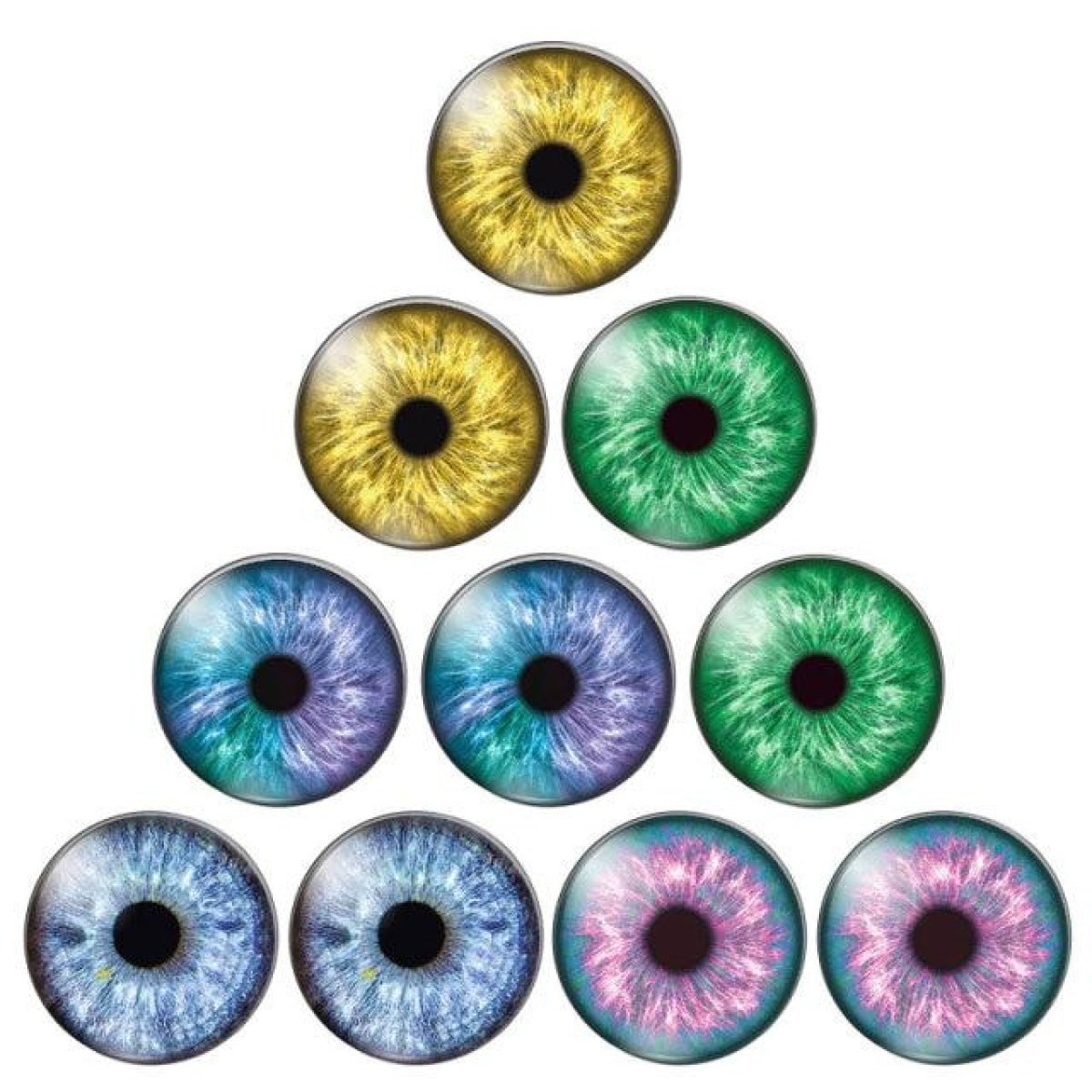 10pcs Round Glass Doll Eyes 10mm-25mm Cabochons Orange Yellow Green Purple Blue - 10mm - Asia Sell