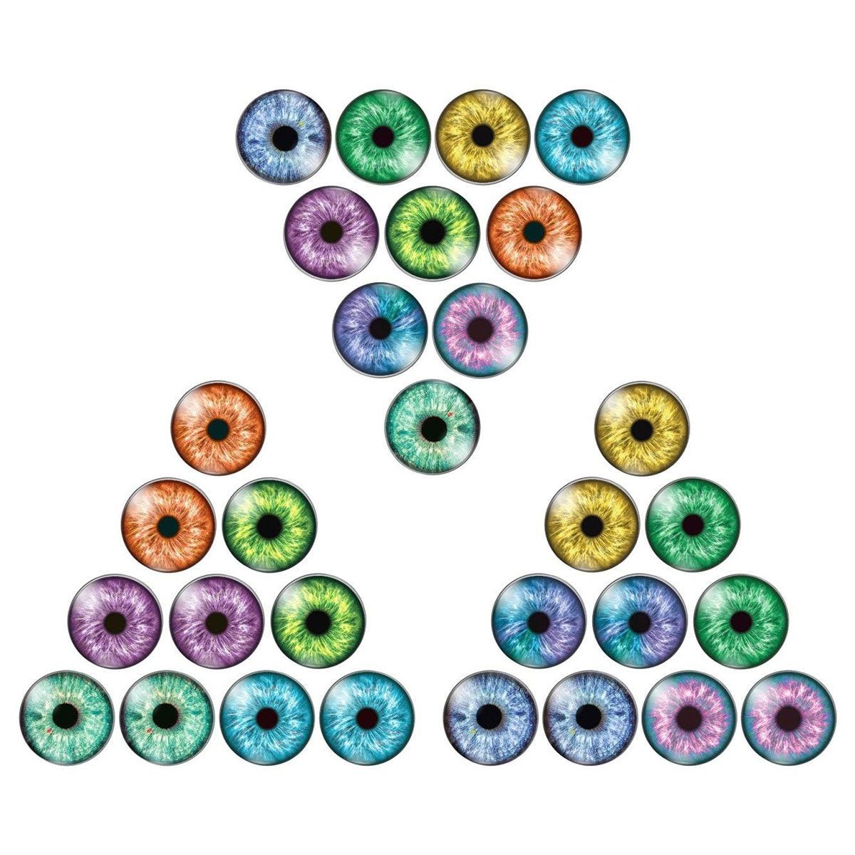 10pcs Round Glass Doll Eyes 10mm-25mm Cabochons Orange Yellow Green Purple Blue - 10mm - Asia Sell