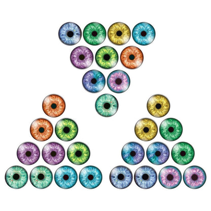 10pcs Round Glass Doll Eyes 10mm-25mm Cabochons Orange Yellow Green Purple Blue - 10mm - - Asia Sell