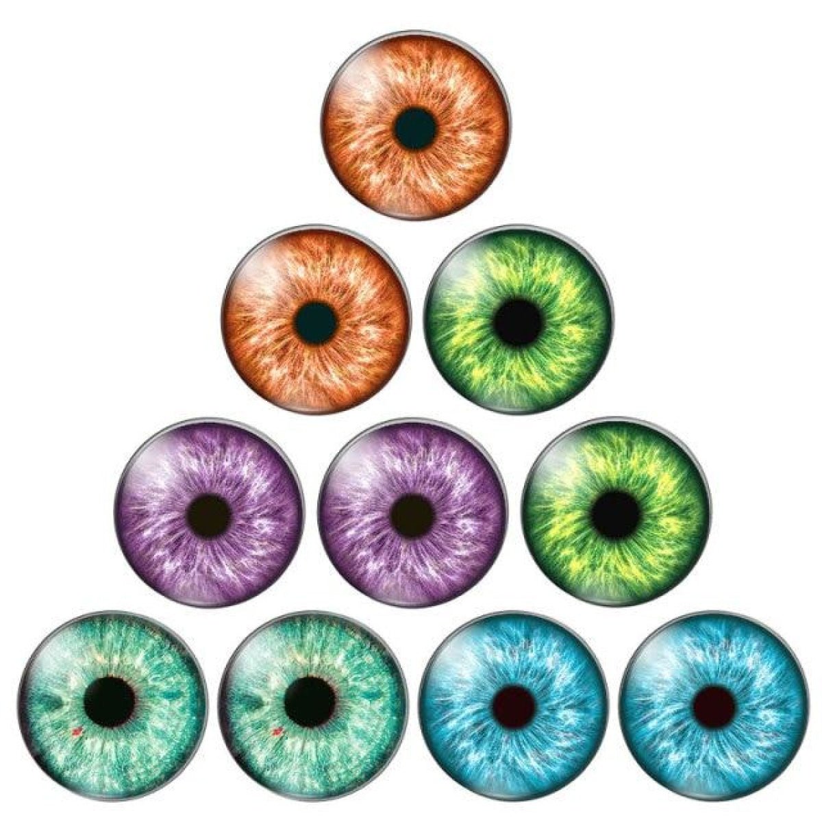 10pcs Round Glass Doll Eyes 10mm-25mm Cabochons Orange Yellow Green Purple Blue - 10mm - Asia Sell