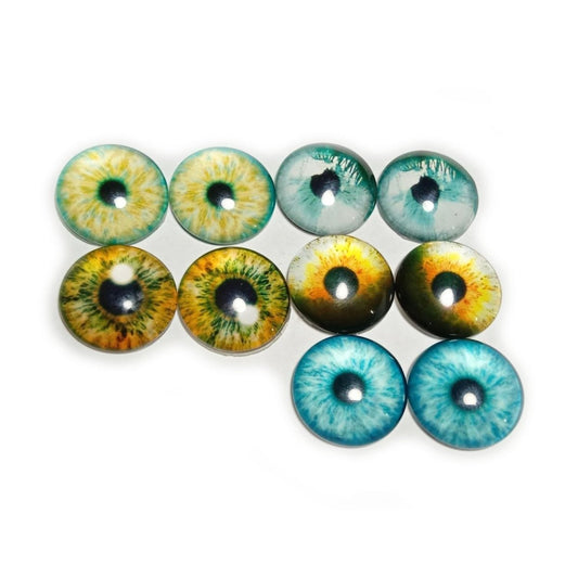 10pcs Round Pupil Glass Eyes 18mm Eye Cabochon Charms Cabochon Pattern DIY Crafts - - Asia Sell