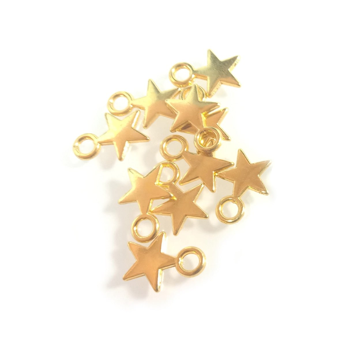 10pcs Stars Silver Gold Colour Tiny For DIY Necklaces Bracelets Pendants Charms - Gold - - Asia Sell