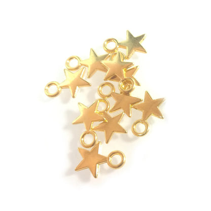 10pcs Stars Silver Gold Colour Tiny For DIY Necklaces Bracelets Pendants Charms - Gold - - Asia Sell