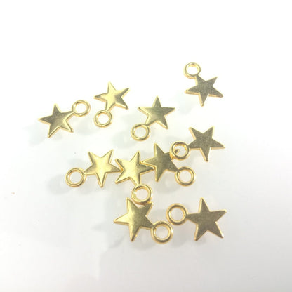 10pcs Stars Silver Gold Colour Tiny For DIY Necklaces Bracelets Pendants Charms - Silver - - Asia Sell