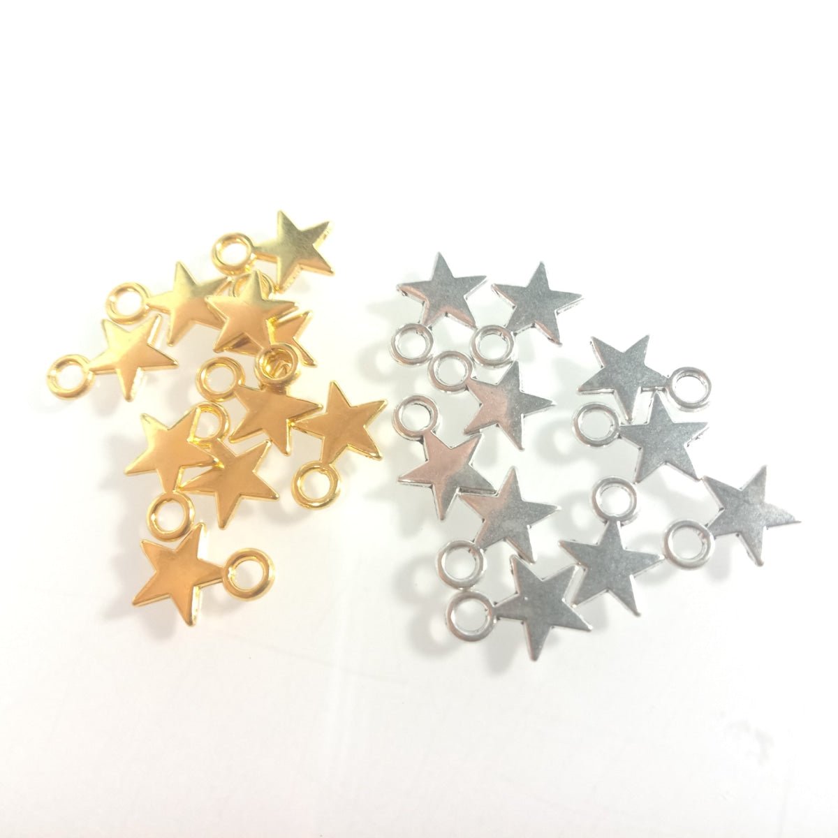 10pcs Stars Silver Gold Colour Tiny For DIY Necklaces Bracelets Pendants Charms - Silver - - Asia Sell