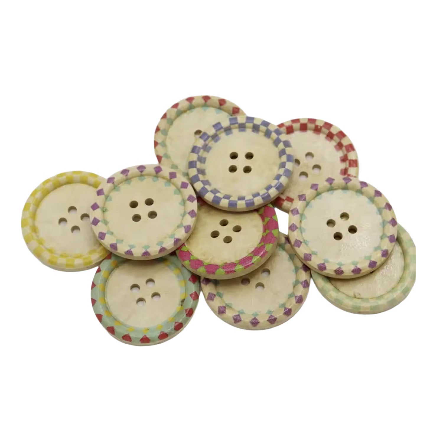 10pcs 40mm Natural Round 4 Holes Large Wood Buttons DIY Crafts Sewing Decorations Embellishments Scrapbooking | Asia Sell