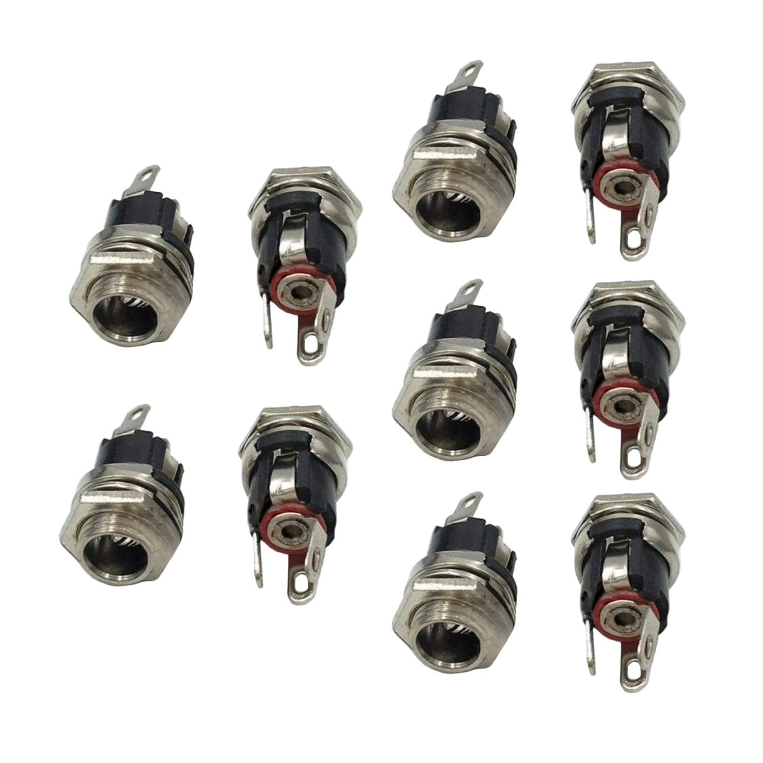 10pcs DC Power Charger Plug 5.5mmx2.1mm Jack Socket Female Panel Mount Connector