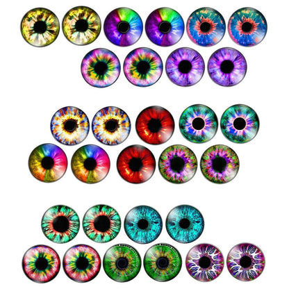 10pcs Round Dragon Cat Eyes Pattern 10mm/12mm/14mm/18mm/20mm/25mm Round Photo Glass Cabochon Flat Back | Main Image | Asia Sell