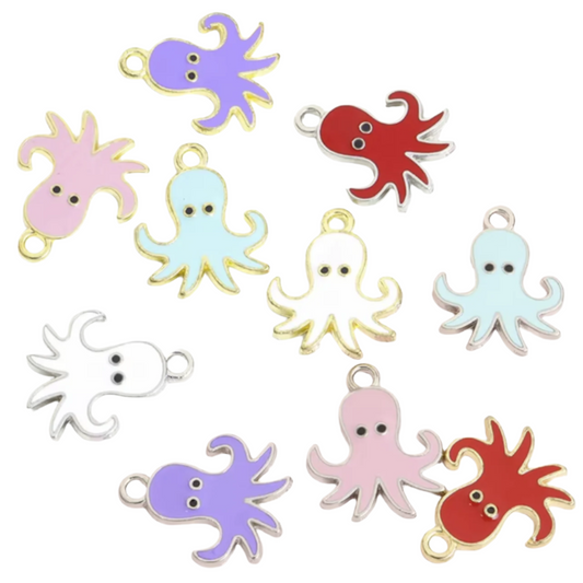 10pcs Octopus Enamel Charms Pendants For Making Handmade DIY Jewellery Accessories | Main Image | Asia Sell