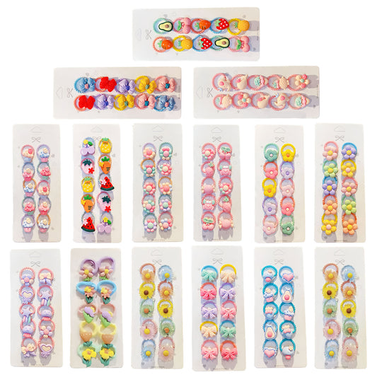 10pcs Set Girls Flower Small Elastic Hair Bands Kids Ponytail Hair Tie Accessories | Main Image | Asia Sell
