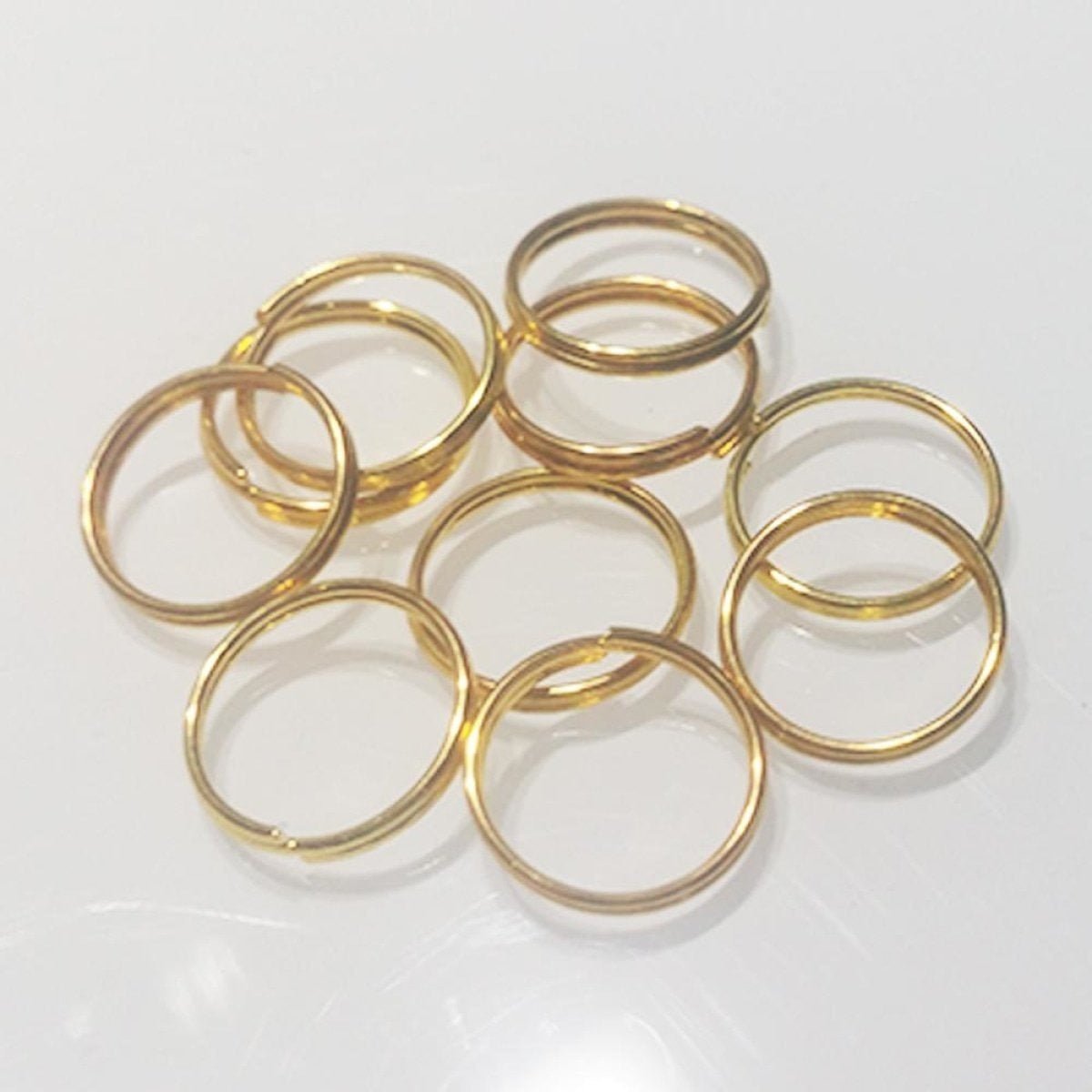 10x 10mm Gold Split Key Rings Small Keyrings Double Loop Fashion Single Key - - Asia Sell