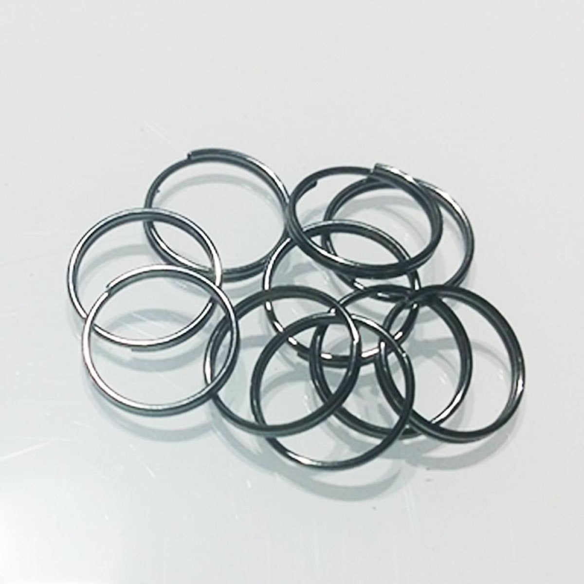10x 12mm Dark Silver / Black Split Key Rings Small Keyrings Double Loop Fashion Single Key - Asia Sell