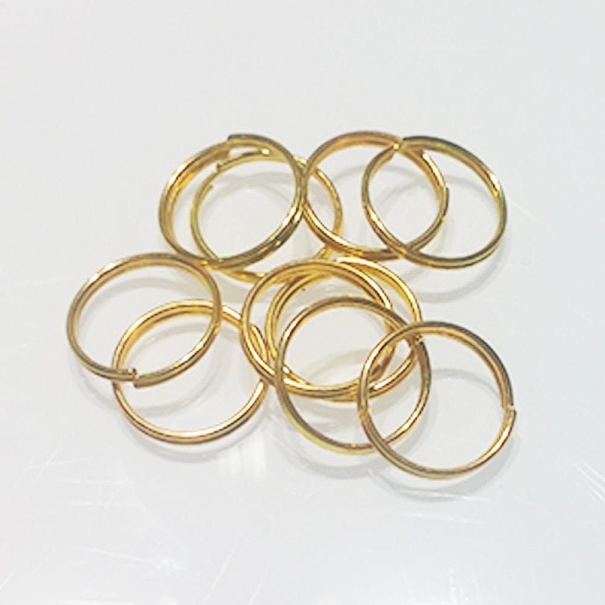 10x 12mm Gold Split Key Rings Small Keyrings Double Loop Fashion Single Key - Asia Sell