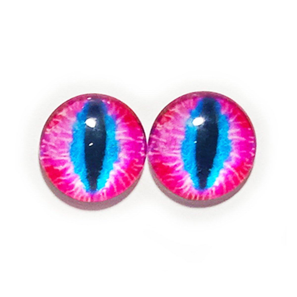 10x 6mm 8mm 10mm 12mm Glass Eyes Cabochon Lizard Cat Frog Animal Flat Dome Eye - 6mm - Red Lizard Pupils - Asia Sell