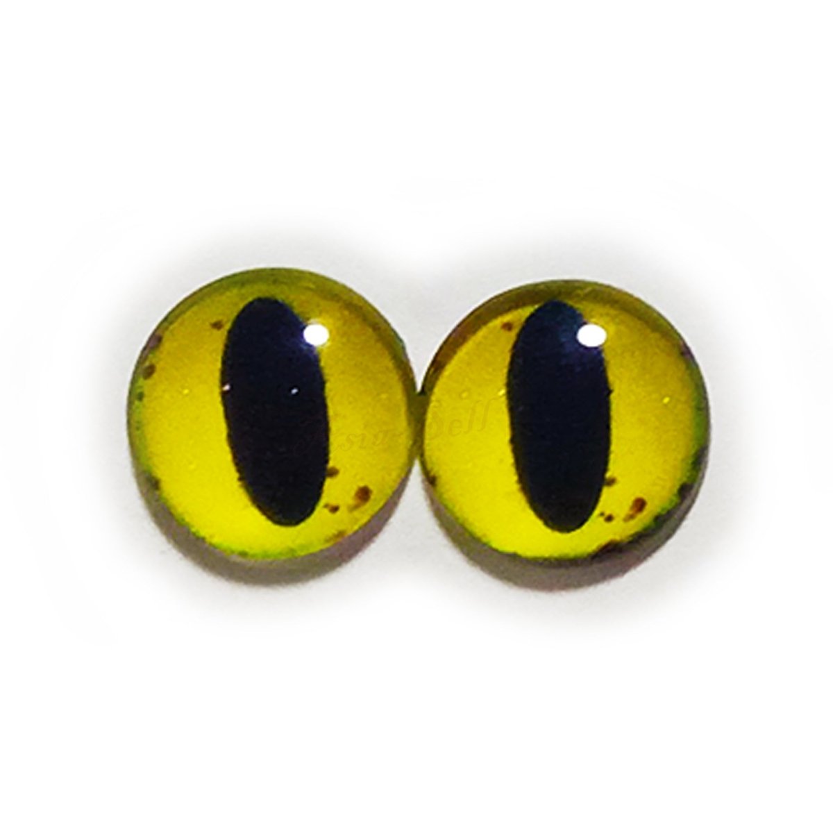 10x 6mm 8mm 10mm 12mm Glass Eyes Cabochon Lizard Cat Frog Animal Flat Dome Eye - 6mm - Yellow Lizard Eyes - Asia Sell