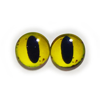 10x 6mm 8mm 10mm 12mm Glass Eyes Cabochon Lizard Cat Frog Animal Flat Dome Eye - 6mm - Yellow Lizard Eyes - Asia Sell