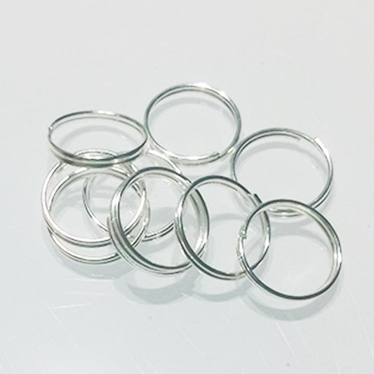 10x 8mm Light Silver Split Key Rings Small Keyrings Double Loop Fashion Single Key - - Asia Sell