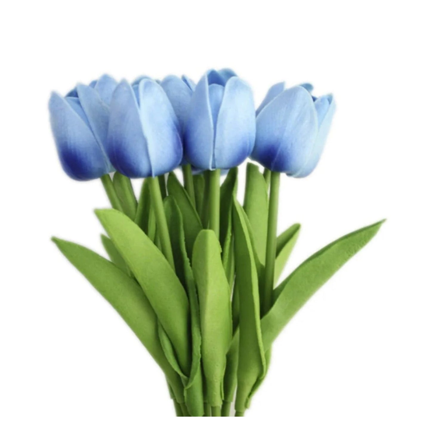 10x Artificial Tulips Flowers 35cm Stem Bouquet Fake Flower Wedding Bridal Decoration - Blue Shades - Asia Sell