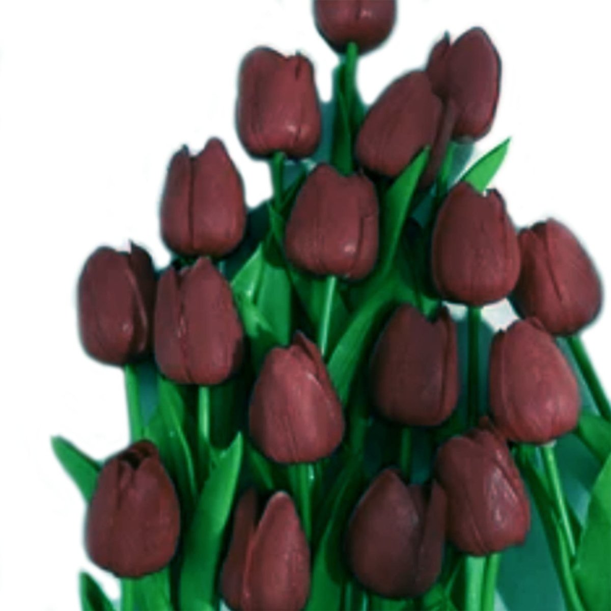 10x Artificial Tulips Flowers 35cm Stem Bouquet Fake Flower Wedding Bridal Decoration - Burgundy - Asia Sell