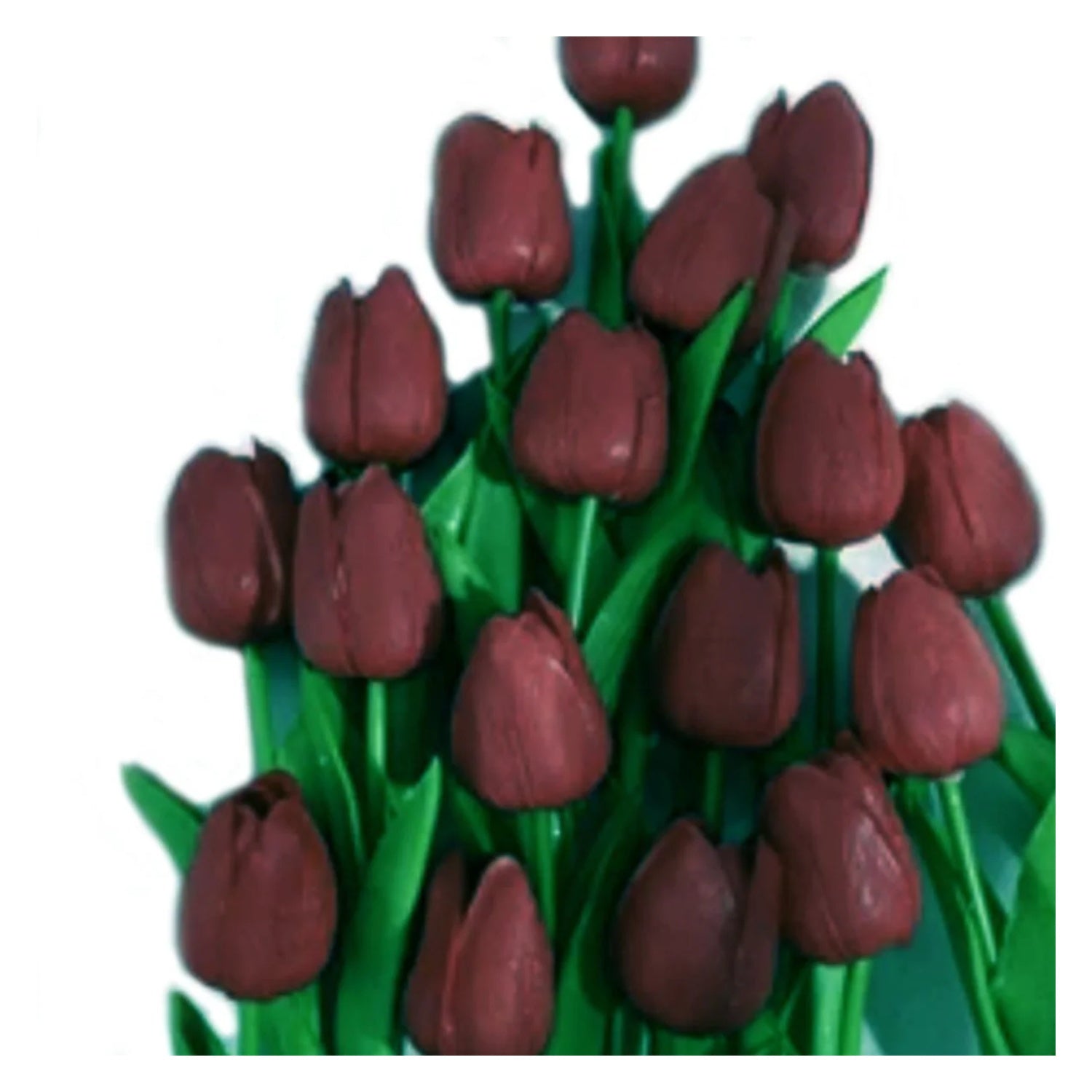 10x Artificial Tulips Flowers 35cm Stem Bouquet Fake Flower Wedding Bridal Decoration - Burgundy - Asia Sell