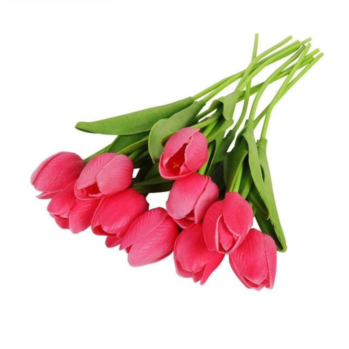 10x Artificial Tulips Flowers 35cm Stem Bouquet Fake Flower Wedding Bridal Decoration - Rose Pink - - Asia Sell