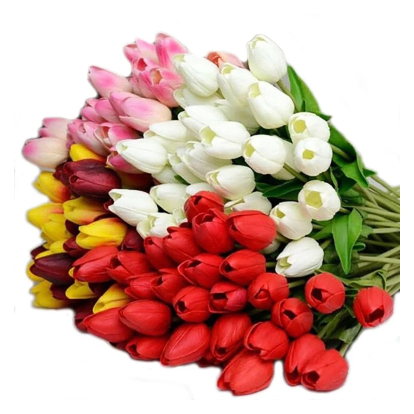 10x Artificial Tulips Flowers 35cm Stem Bouquet Fake Flower Wedding Bridal Decoration - Rose Pink - Asia Sell