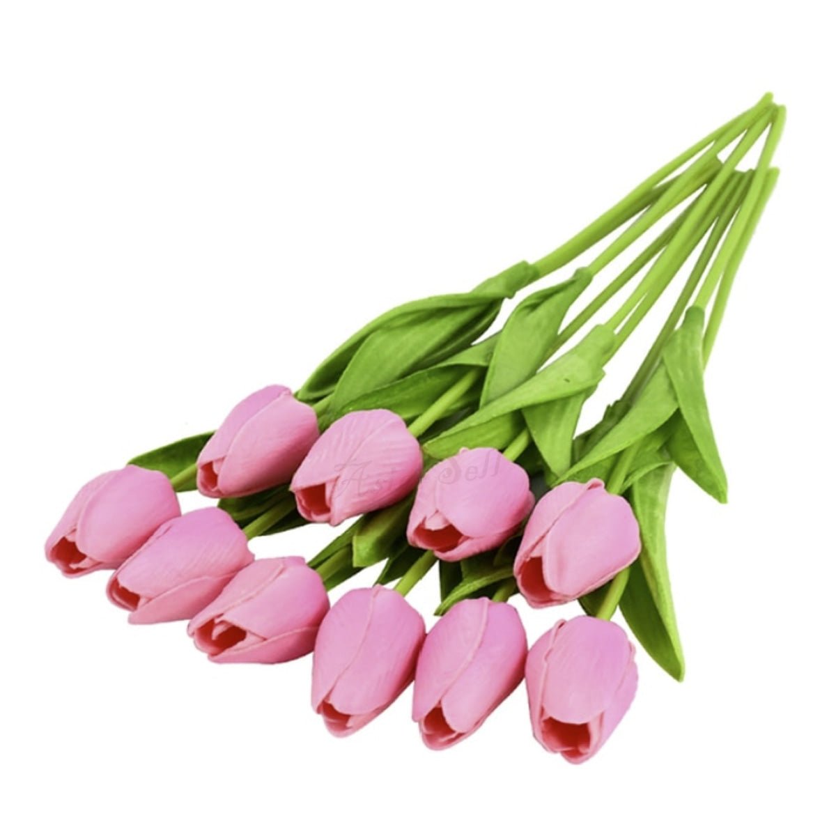 10x Artificial Tulips Flowers 35cm Stem Bouquet Fake Flower Wedding Bridal Decoration - Solid Pink - - Asia Sell