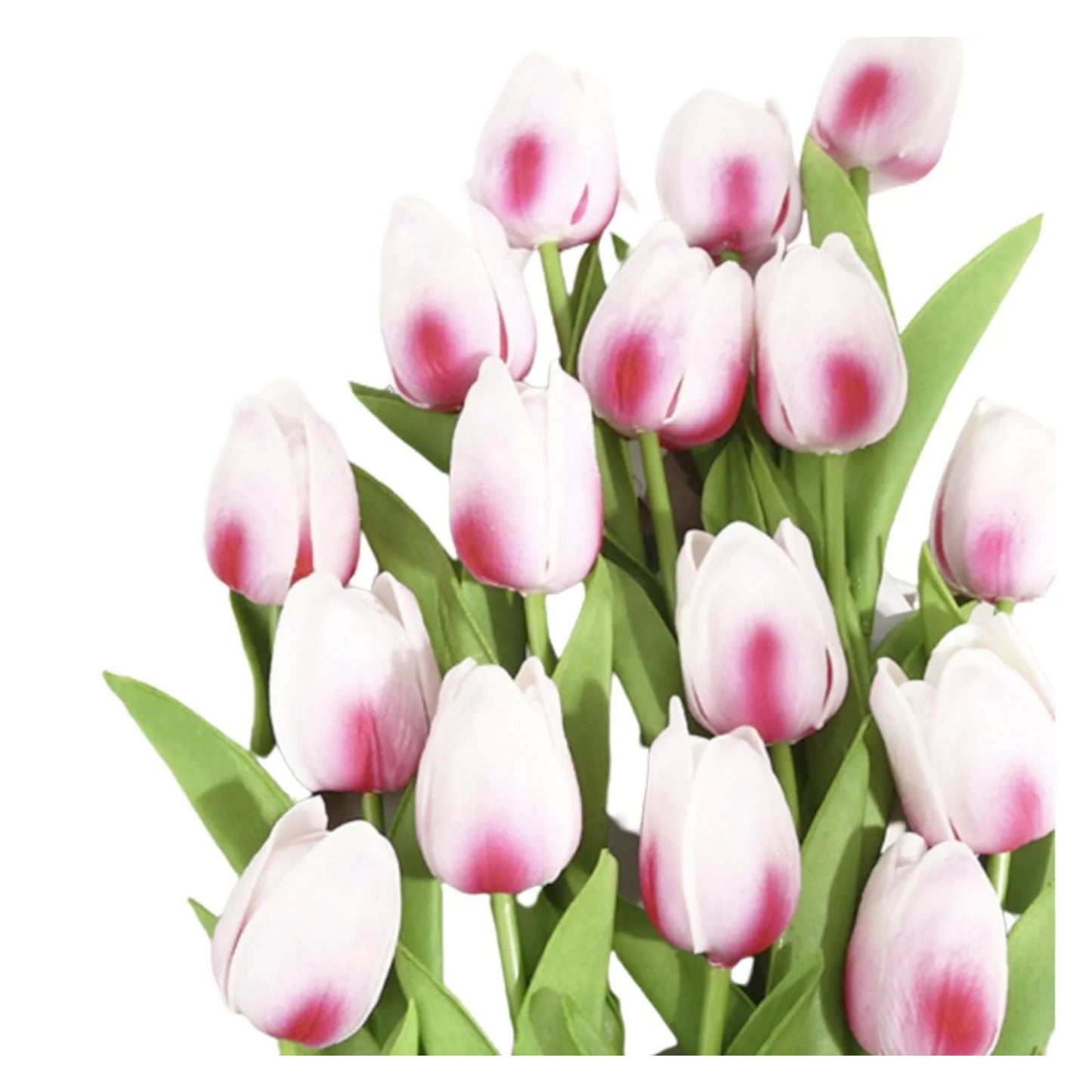 10x Artificial Tulips Flowers 35cm Stem Bouquet Fake Flower Wedding Bridal Decoration - White Fuschia - Asia Sell