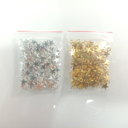 120pcs Stars Silver Gold Colour Tiny For Necklaces Bracelets Pendants Charms DIY - Silver - - Asia Sell