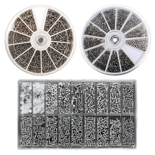 12 Types Screws Nuts Assortment Kit 600-1200pcs of Small Nickel-Plated Iron Screws Electronics Nuts Screw Set | Asia Sell