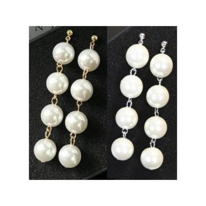 12mm Pearl Tassels Dangles Earring Stars Earrings Tassle - 4x Gold Pearls - Asia Sell