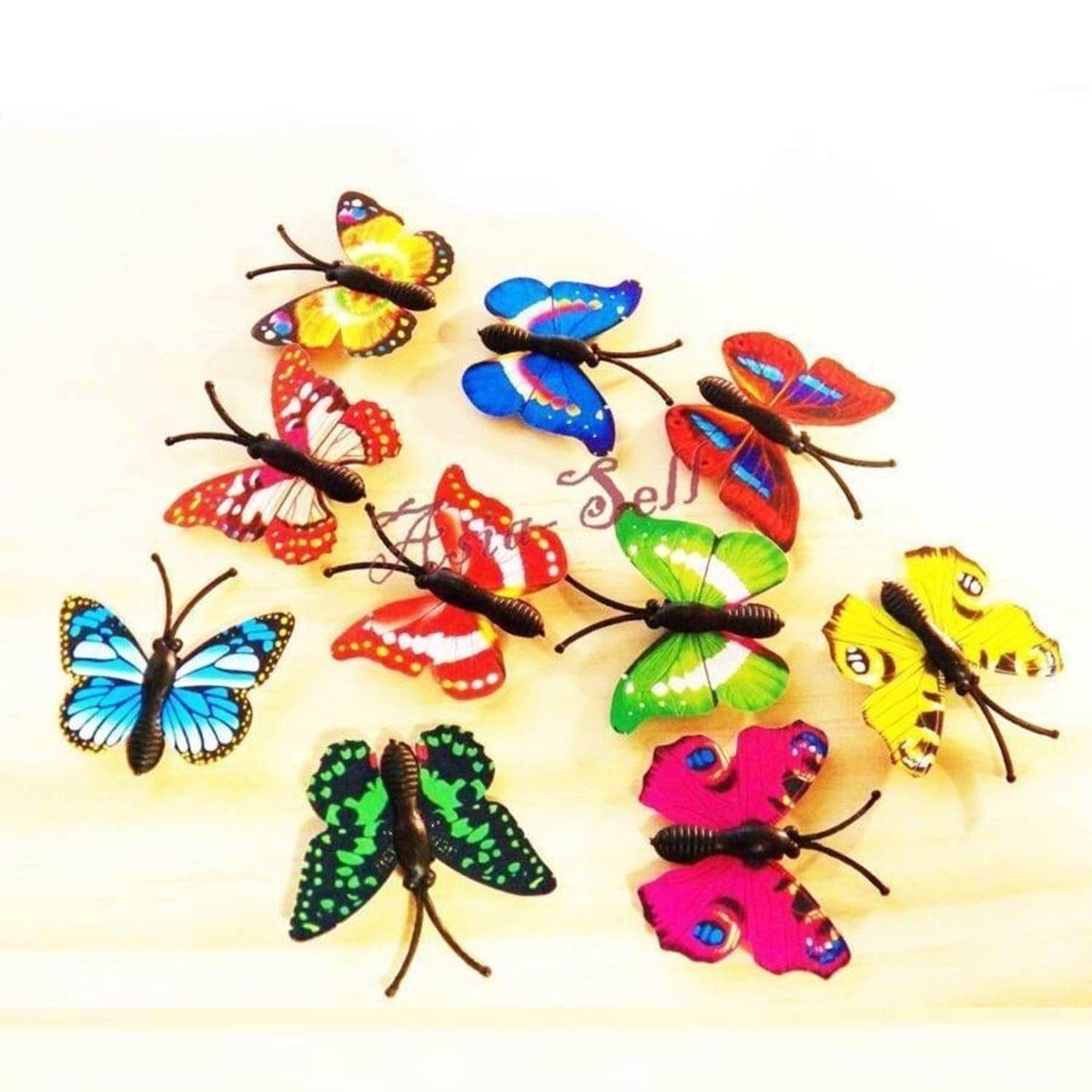 12pcs 3D Multicolour Butterflies PVC Wedding Home Party Decorations Fridge Craft Plastic Shapes - - Asia Sell