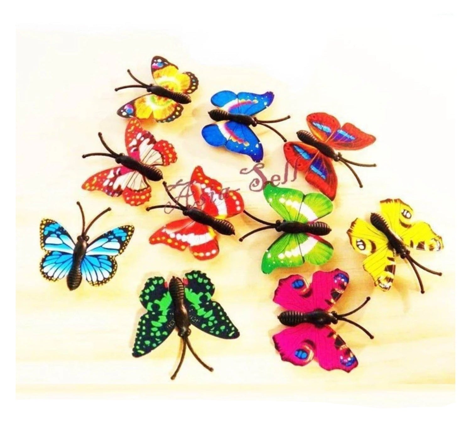 12pcs 3D Multicolour Butterflies PVC Wedding Home Party Decorations Fridge Craft Plastic Shapes - - Asia Sell
