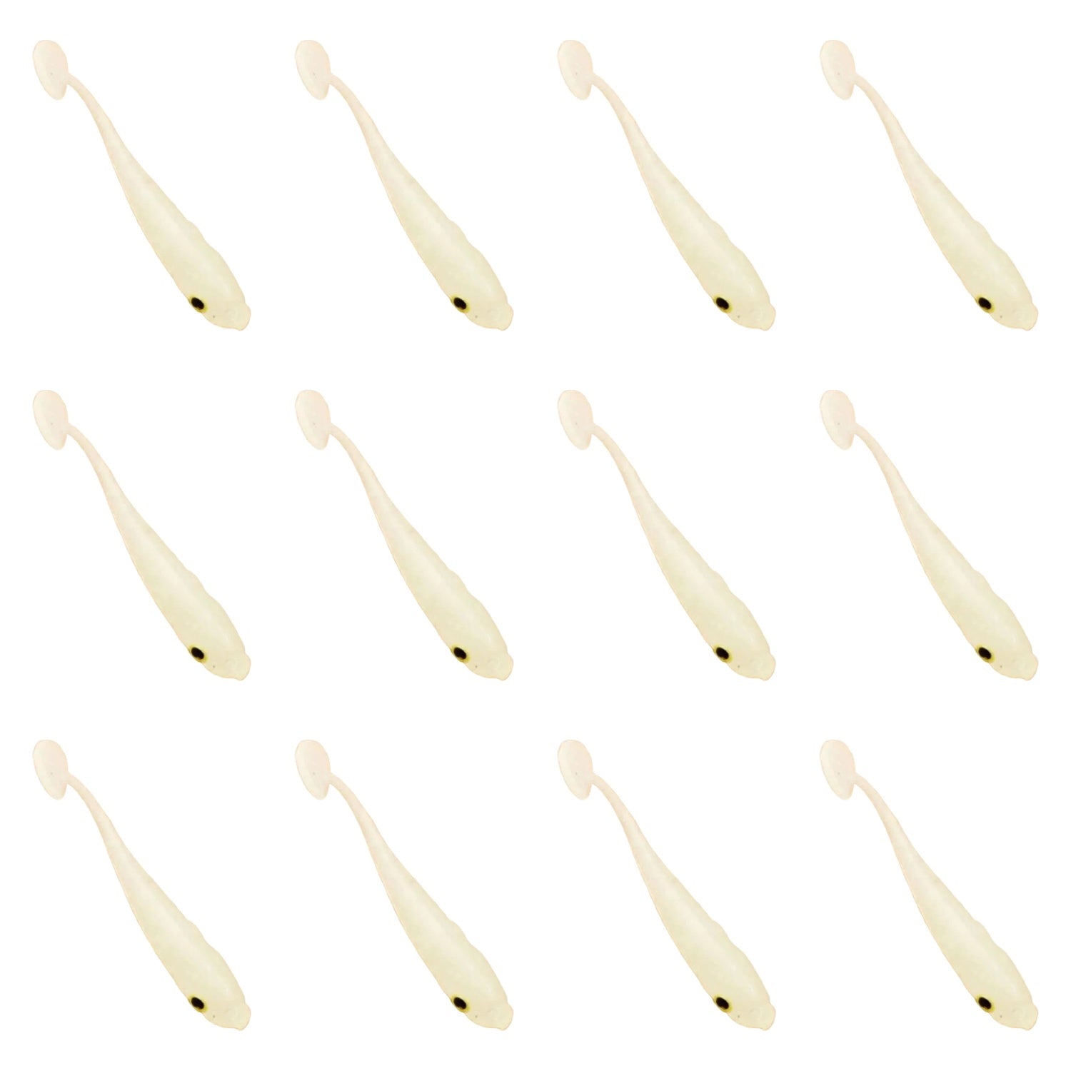 12pcs Fishing Lure Soft 3.4cm Soft Baits 3D Eyes Salt Smell Lures
