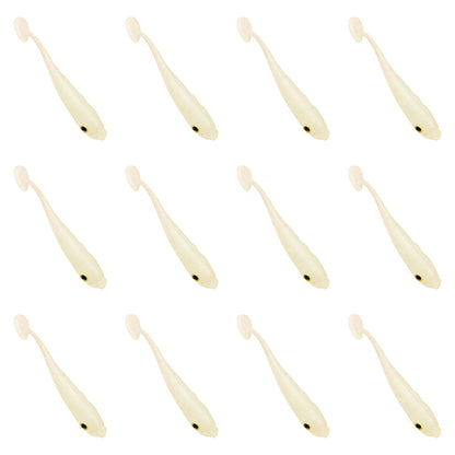 12pcs Fishing Lure Soft 3.4cm Soft Baits 3D Eyes Salt Smell Lures