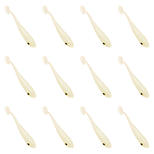 12pcs Fishing Lure Soft 3.4cm Soft Baits 3D Eyes Salt Smell Lures