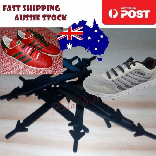 12pcs No Tie Shoelaces BLACK Womens Mens Shoe Laces Plastic Silicone SIlicon - Asia Sell
