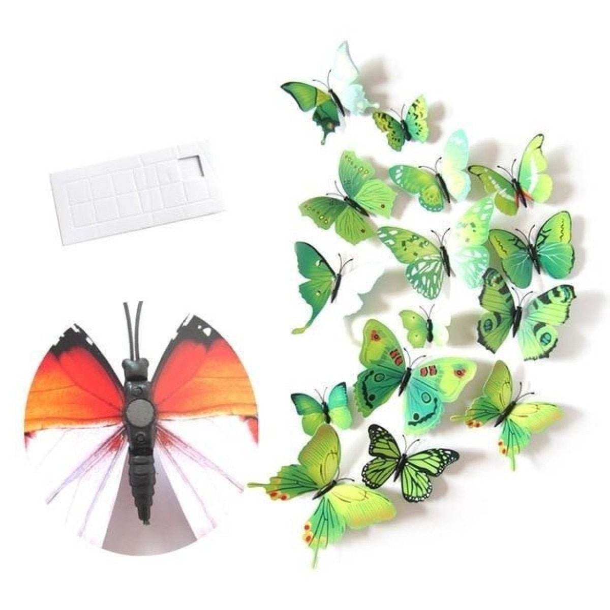 12pcs PVC 3D Butterfly Wall Fridge Decorations Butterflies Art Magnet Pin Toy Plastic Shapes - Magnet 6 - - Asia Sell