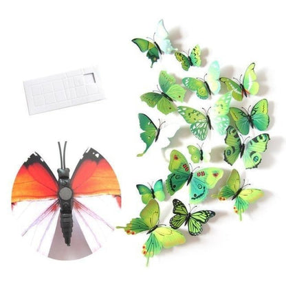 12pcs PVC 3D Butterfly Wall Fridge Decorations Butterflies Art Magnet Pin Toy Plastic Shapes - Magnet 6 - - Asia Sell