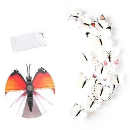 12pcs PVC 3D Butterfly Wall Fridge Decorations Butterflies Art Magnet Pin Toy Plastic Shapes - Magnet 9 - - Asia Sell